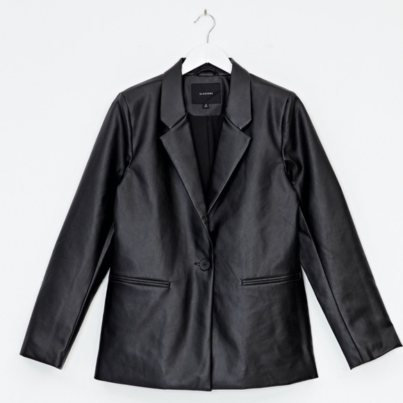 Glassons Oversized Faux Leather Blazer 